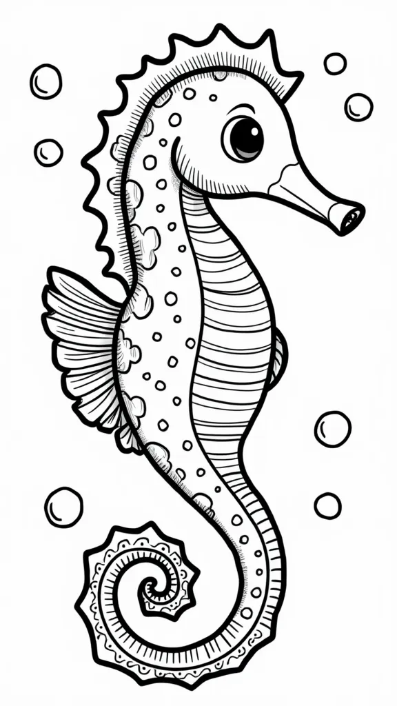 cute seahorse coloring pages